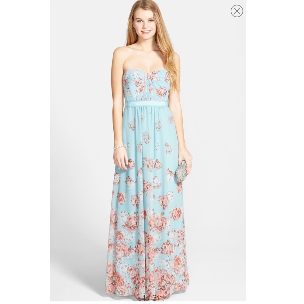 BCBGMAXAZRIA 'Amber' Print Georgette Gown